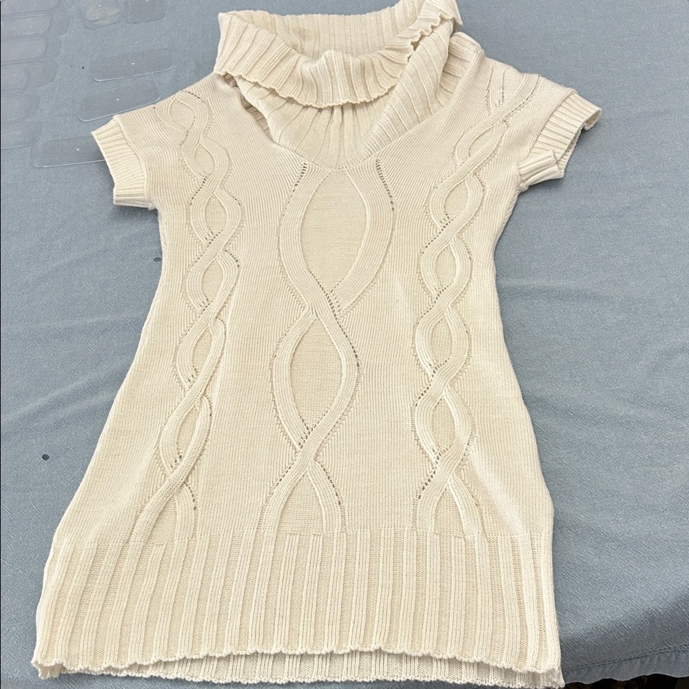Chic Beige Vintage Cowl Neck Sweater